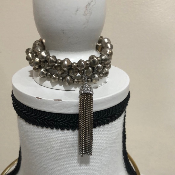 Stella & Dot Milana Rhinestone Pave Tassel Bracelet Set - Picture 6 of 7